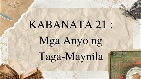 Kabanata 21: Mga Anyo ng Taga.